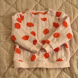 Strawberry Print Quilted Sweatshirt Cat & Jack 18 mos Like New Light Pink
